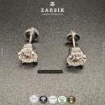 Luminous Italian Moissanite Stud Earrings in 925 Sterling Silver - Image 3