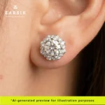 Italian 925 Silver Moissanite Halo Stud Earrings | Rhodium Plated Luxury Sparkle - Image 2