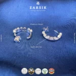 925 sterling silver CZ hoop earrings with rhodium plating showcasing diamond-like sparkle