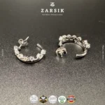 Elegant 925 Sterling Silver CZ Hoop Earrings – Rhodium Plated Sparkle - Image 4