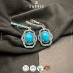 Thai Ocean Blue Opulent Drop Earrings - Rhodium plated