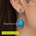 Thai Ocean Blue Opulent Drop Earrings - Rhodium plated - Image 2