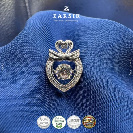 Thai Dancing Cubic Zirconia Heart Pendant