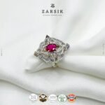 925 Silver Statement Ring with CZ and Coloured Stones