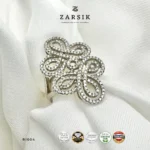 925 Silver Flower Ring with Cubic Zirconia