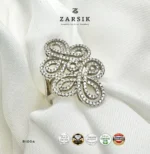 925 Silver Flower Ring with Cubic Zirconia