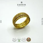 Radiant Pure Silver CZ Ribbon Ring – Gold Plated | Thailand