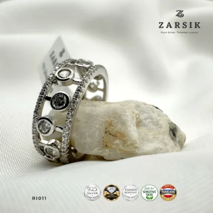 Openwork Cubic Zirconia Band Ring