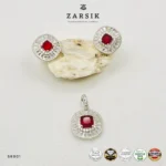 Ruby Red 925 Silver Jewellery Set