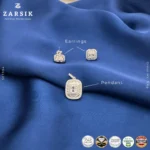 Elegant 925 Silver Pendant and Earring Set