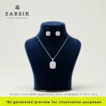 Elegant 925 Sterling Silver Cubic Zirconia Pendant & Earring Set