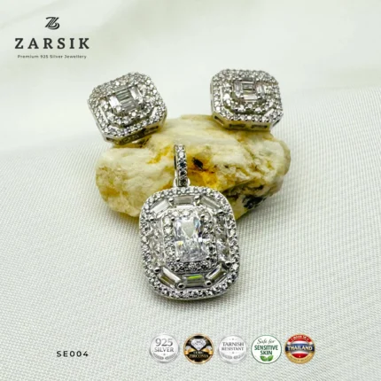 925 Silver Pendant and Earring Set