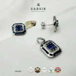 Royal Blue Sapphire and CZ Jewelry Set