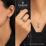 Natural Emerald Jewelry Set Try On Demo