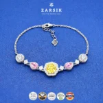 925 Silver Multi-Color Hexagon Cubic Zirconia Jewelry Set - Image 4