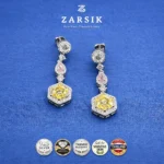 925 Silver Multi-Color Hexagon Cubic Zirconia Jewelry Set - Image 5
