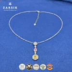 925 Silver Multi-Color Hexagon Cubic Zirconia Jewelry Set - Image 6