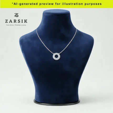 925 Silver Cubic Zirconia Jewellery Set displayed on a dummy
