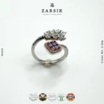 Dual Elegance Lavender Zirconia & Marquise Cluster Ring – 925 Silver