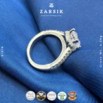 925 Sterling Silver Cubic Zirconia Solitaire Ring – Rhodium Plated - Image 3