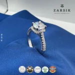 925 Sterling Silver Cubic Zirconia Solitaire Ring – Rhodium Plated - Image 4