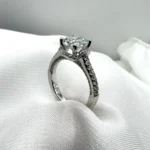 925 Sterling Silver Cubic Zirconia Solitaire Ring – Rhodium Plated - Image 5