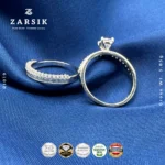 925 Sterling Silver Double Ring Set with Cubic Zirconia – Bridal Style Ring - Image 3