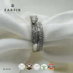 925 Sterling Silver Double Ring Set with Cubic Zirconia – Bridal Style Ring - Image 4