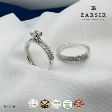 925 Sterling Silver Double Ring Set