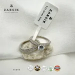 925 Sterling Silver Double Ring Set with Cubic Zirconia
