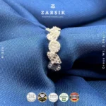 Geometric Cubic Zirconia Zig-Zag Sterling Silver Ring