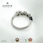 Geometric Cubic Zirconia Zig-Zag Sterling Silver Ring - Image 3