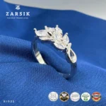 Floral Cluster 925 Silver Ring – Rhodium Plated, Thai‑Made, CZ Sparkle - Image 4
