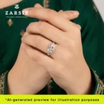 Floral Cluster 925 Silver Ring – Rhodium Plated, Thai‑Made, CZ Sparkle - Image 2