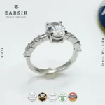 925 Silver Ring with Oval‑Cut Cubic Zirconia