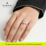 925 Silver Ring with Oval‑Cut Cubic Zirconia