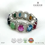 Luxury Multi-Gemstone 925 Silver Ring