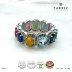 Luxury Multi-Gemstone 925 Silver Ring – Rhodium Plated Thai Statement Ring - Image 7
