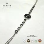 925 Silver Floral Cluster Bracelet | Vintage Double Chain - Image 3
