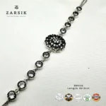 925 Silver Floral Cluster Bracelet | Vintage Double Chain - Image 4