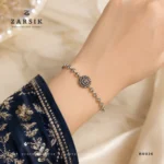 925 Silver Floral Cluster Bracelet | Vintage Double Chain - Image 2