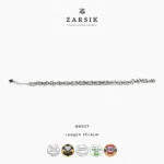 925 Sterling Silver Chain Bracelet with Cubic Zirconia