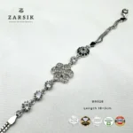 925 Sterling Silver CZ Clover Bracelet | Premium ZARSIK - Image 4