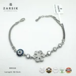 925 Sterling Silver CZ Clover Bracelet