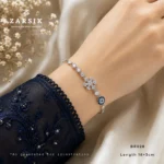 925 Sterling Silver CZ Clover Bracelet | Premium ZARSIK - Image 2