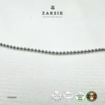 Italian 925 Sterling Silver Ball Chain Necklace – CH003 - Image 4