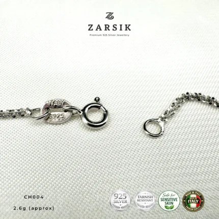 Italian 925 Sterling Silver Popcorn Chain