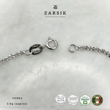 Italian 925 Sterling Silver Popcorn Chain