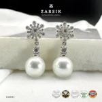 Snowflake Pearl Drop Earrings
