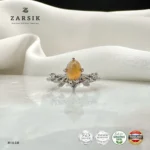 Enchanting opal floral ring crafted in 925 sterling silver with a natural oval opal and sparkling cubic zirconia accents